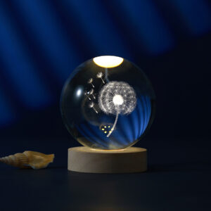 Itotal Tischlampe LED Crystal Ball Löwenzahn Gross